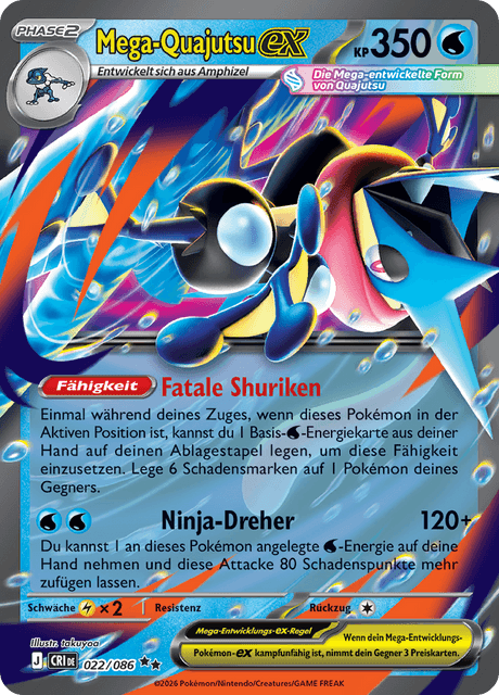 Mega Quajutsu ex - Chaos Rising 022/086 - Pokémon TCG - Near Mint (DE)