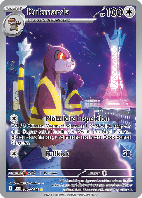 Kukmarda - Chaos Rising 097/086 - Illustration Rare - Pokémon TCG - Near Mint (DE)