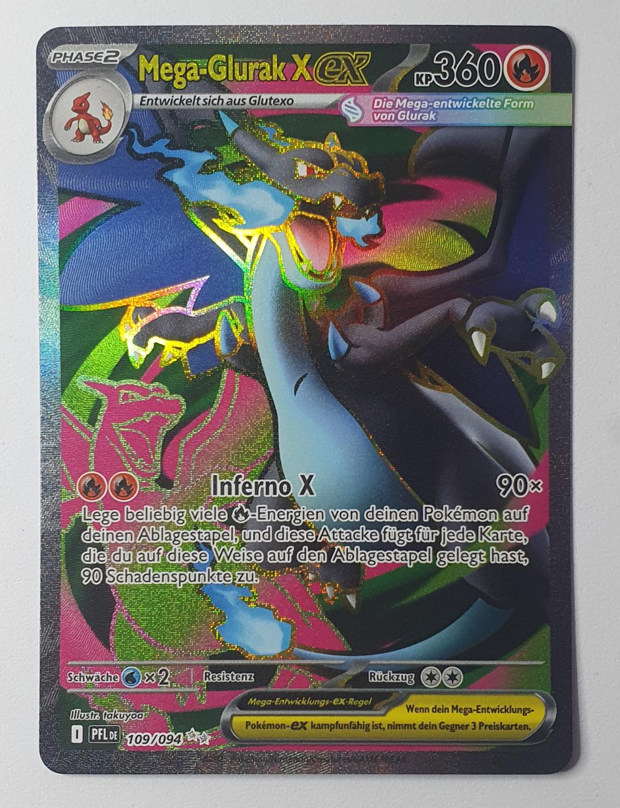 Mega Glurak X ex - Phantasmal Flames 109/94 - Ultra Rare - Pokemon TCG Near Mint