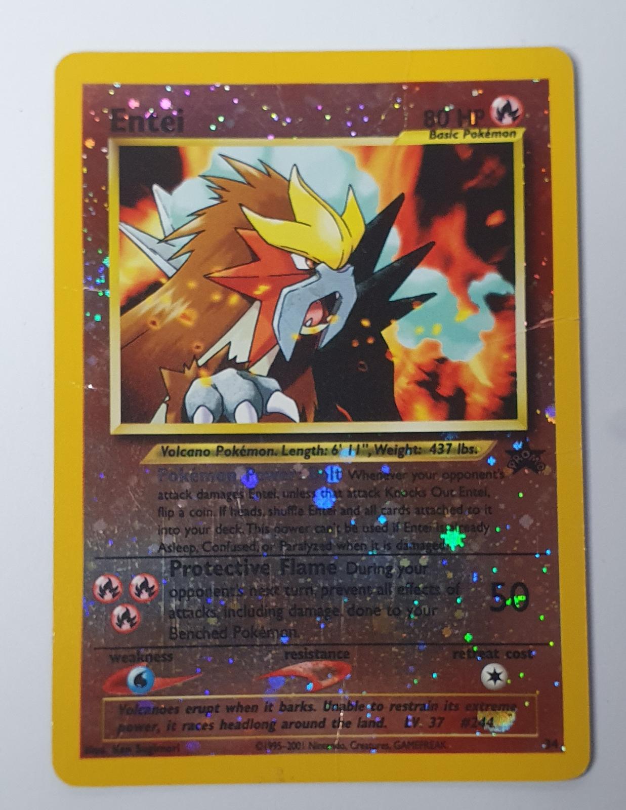 Entei - Wizards Black Star Promos 34 - Promo Pokemon Reverse Holo Heavily Played