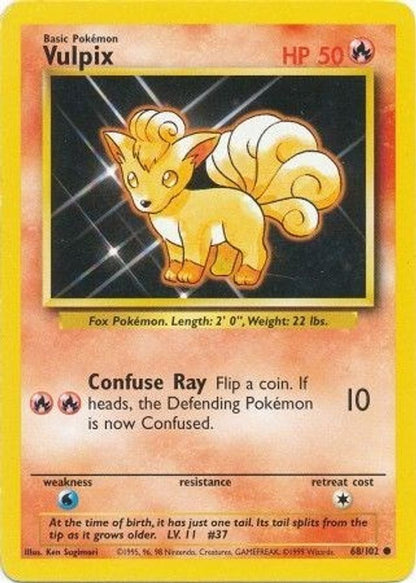 Vulpix - Base Set  68/102 - 1. Edition - Near Mint (DE)