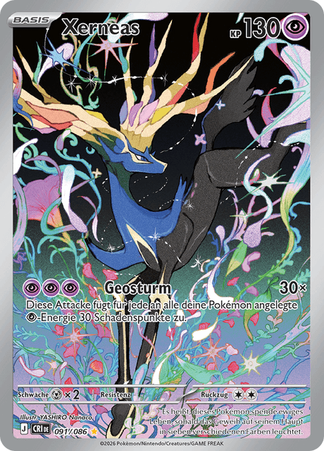Xerneas - Chaos Rising 091/086 - Illustration Rare -  Pokemon TCG - Near Mint (DE)