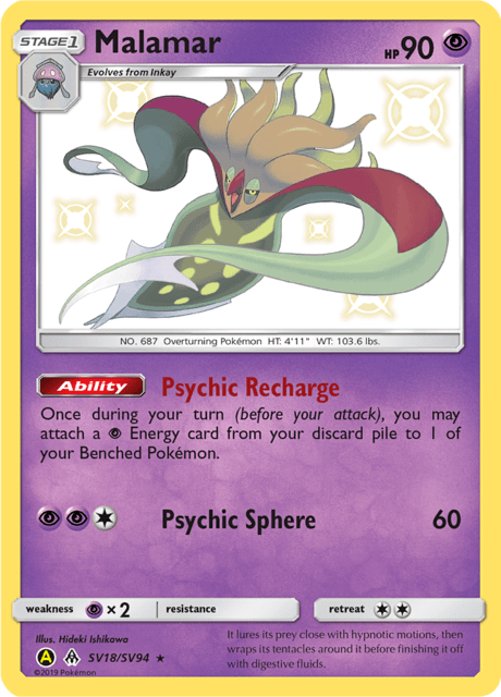 Malamar - Hidden Fates SV18/SV94 - Pokémon TCG - Near Mint - Englisch