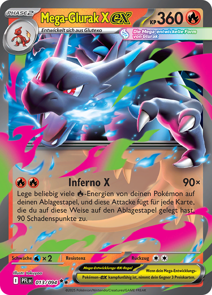 Mega Glurak X EX - Fatale Flammen 013/049 - Pokémon TCG - Near Mint (DE)