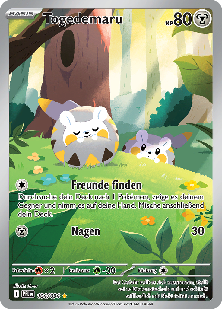 Togedemaru - Phantasmal Flames 104/094 - Illustration Rare - Pokémon TCG - Near Mint (DE)