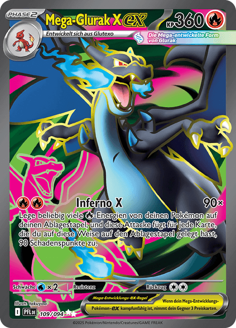 Mega Glurak X ex - Phantasmal Flames 109/94 - Pokemon TCG - Near Mint (DE)