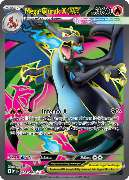 Mega Glurak X ex - Phantasmal Flames 109/94 - Pokemon TCG - Near Mint (DE)