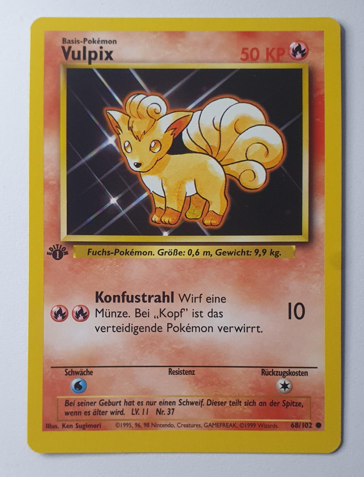 Vulpix - Base Set  68/102 - 1. Edition - Near Mint (DE)