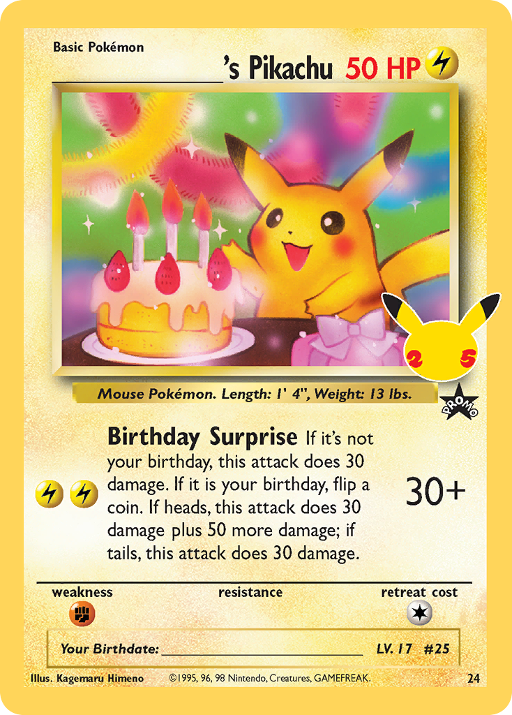 _____'s Pikachu (Birthday) Celebrations: Classic Collection 24 - Pokemon TCG - Near Mint (EN)