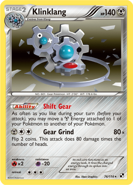 Klikdiklak - Schwarz & Weiss 76/114 - Pokémon TCG - Excellent - Deutsch - ArcanaGameshop