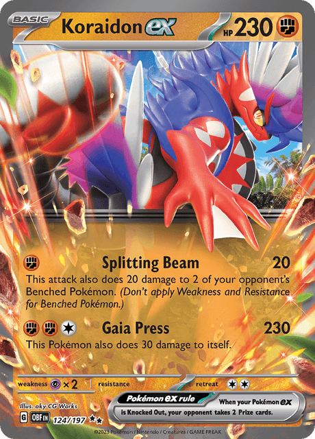Koraidon EX - Obsidian Flames 124/197 - Pokémon TCG - Near Mint - Englisch - ArcanaGameshop