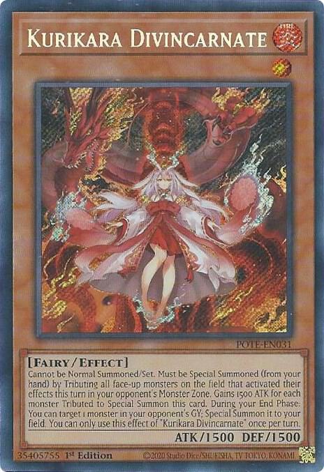 Kurikara Divincarnate aus Power of the Elements Nummer POTE-EN031 - 1. Edition - Yu-Gi-Oh TCG Englisch Secret Rare