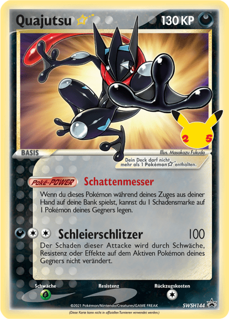 Quajutsu Shiny Rare Gold Star, SWSH Black Star Promos nummer 144 Deutsch