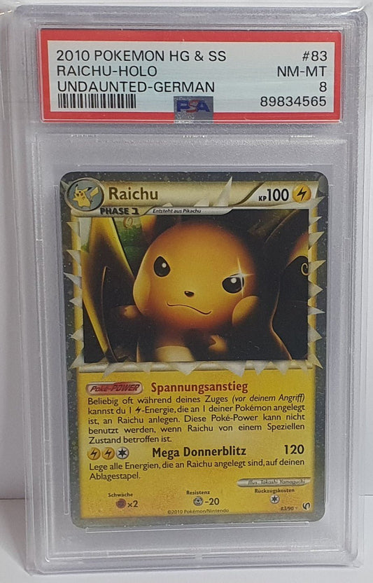 Raichu Prime - Unerschrocken 83/90 - Deutsch - Pokémon TCG (PSA 8) - ArcanaGameshop