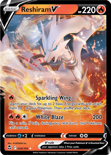 Reshiram V - Silver Tempest 024/195 - Pokémon TCG - Near Mint - Englisch - ArcanaGameshop